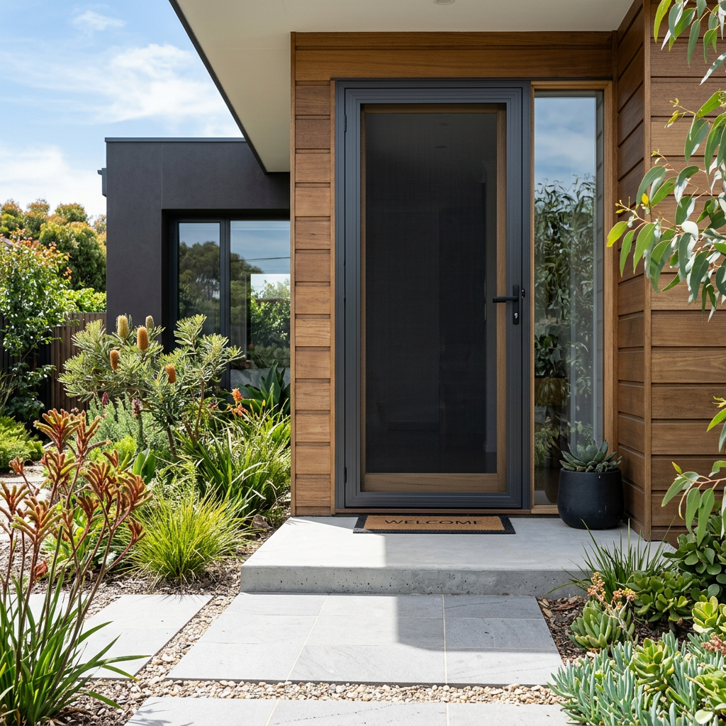 Premium security screen door on a modern Australian home