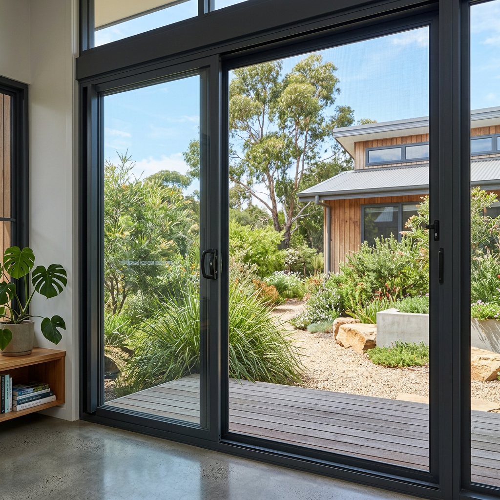 Flyscreen mesh on a modern Australian home