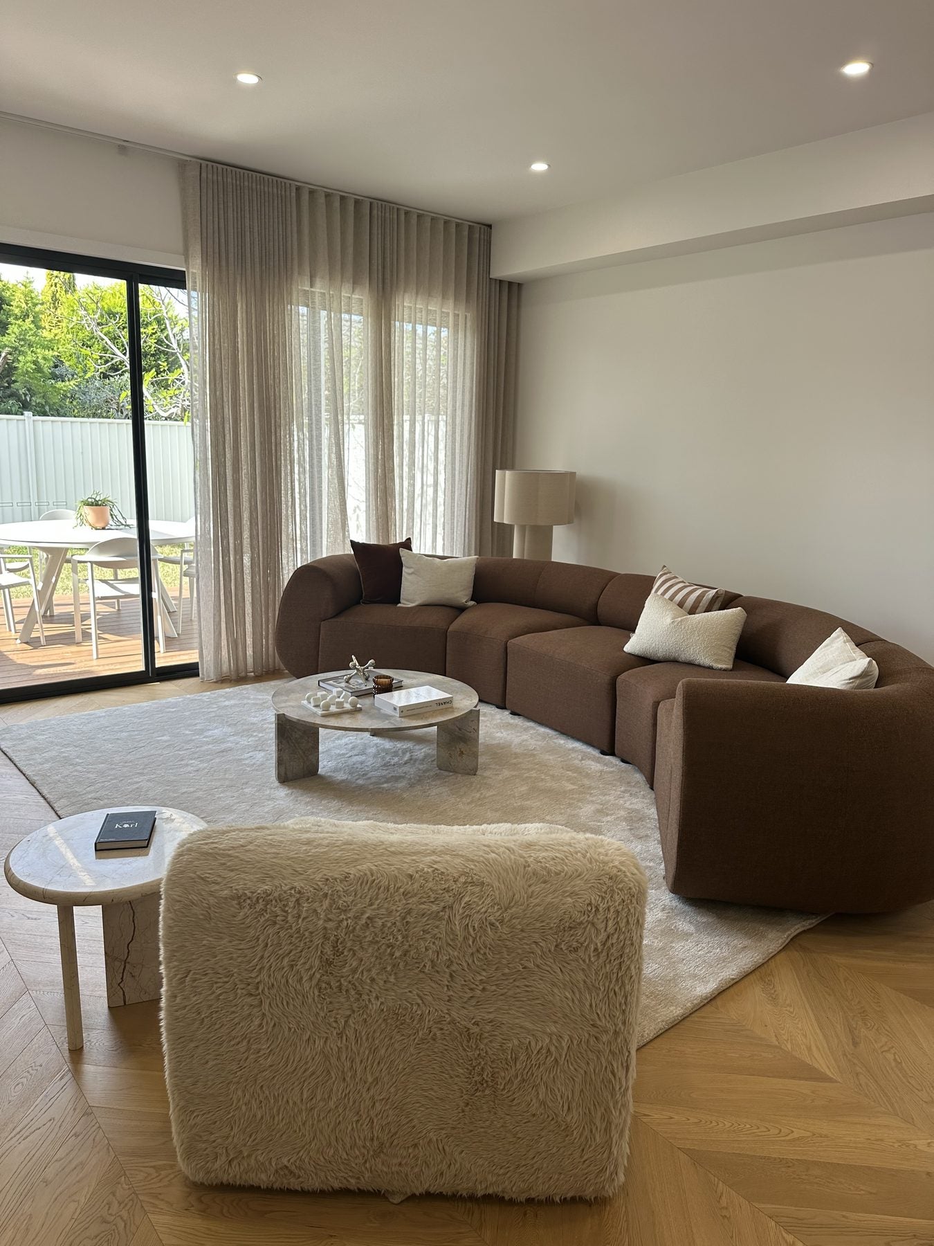Sheer curtains in a living room